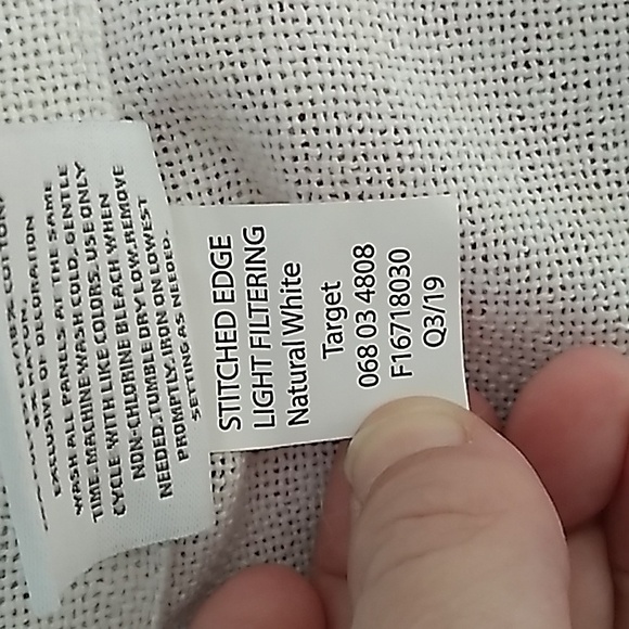 Threshold curtain natural white light filtering with gray trim 2 panels - Picture 4 of 13